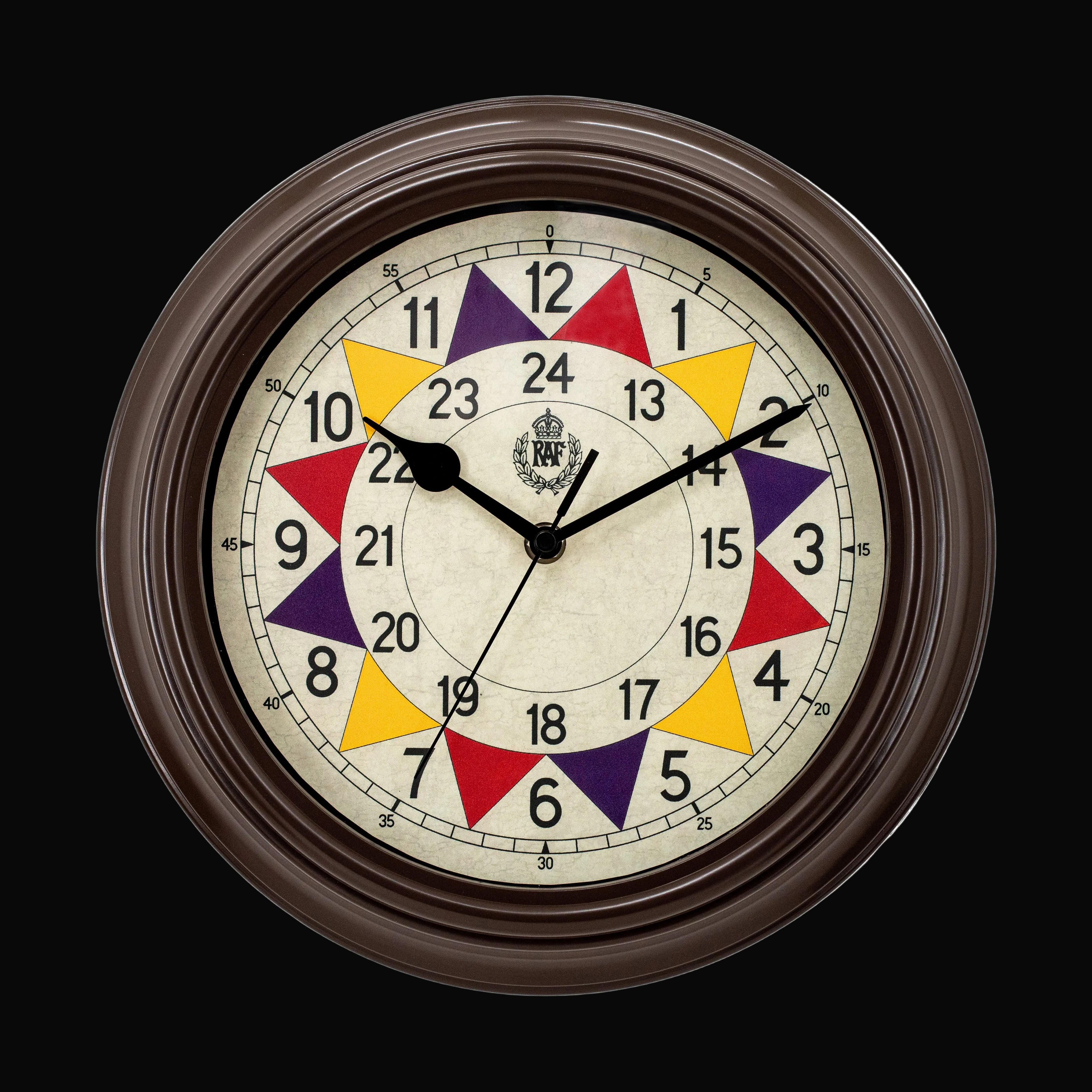 RAF 1940 "Battle of Britain" Pattern Replica Sector Wall Clock with Silent Quartz Movement and Sweep Second hand (Size 12" / 30.5cm)