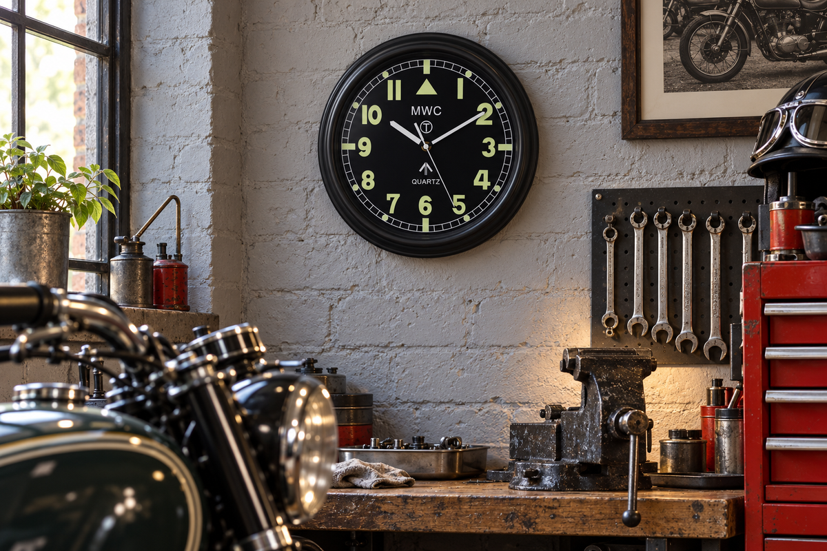 MWC Retro G10 Pattern Military Wall Clock with Silent Quartz Movement and Sweep Second Hand (Size 30.5 cm / approx 12")