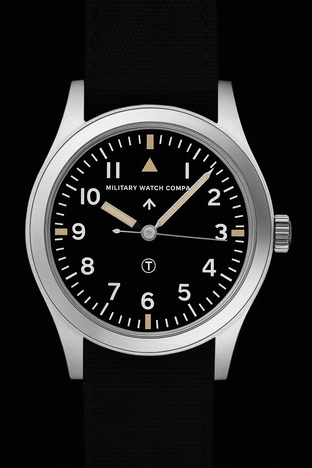 W10 1960s Pattern Handwound Military Watch with Plexiglass Crystal and Handwound Mechanical Movement