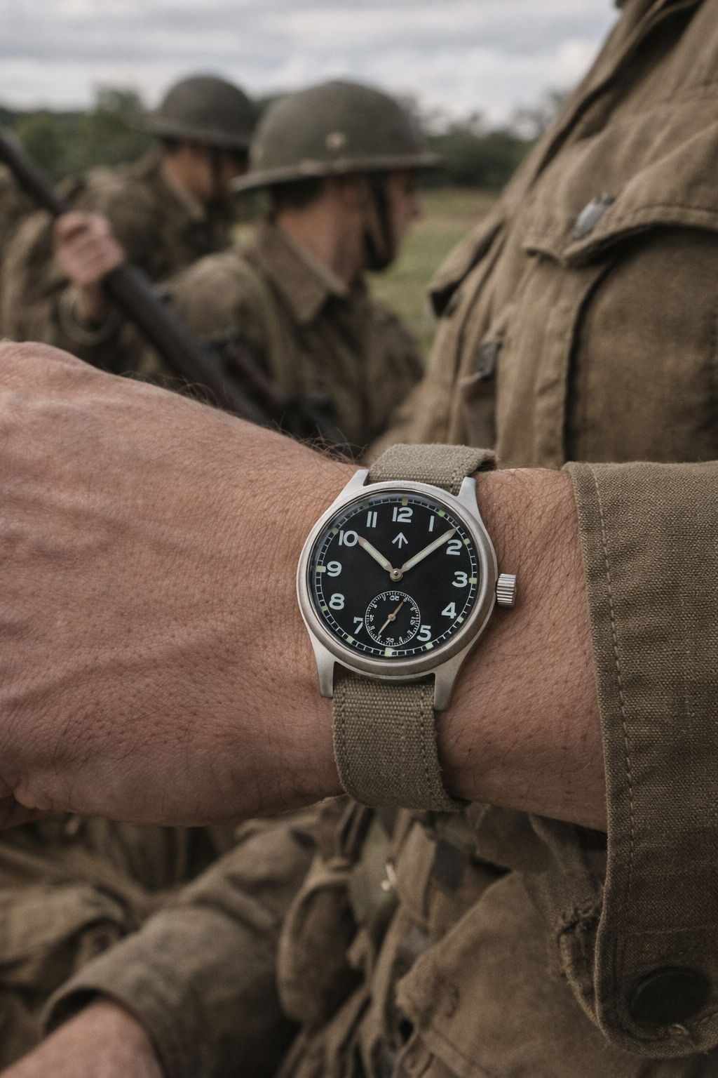 MWC 1940s/1950s "Dirty Dozen" Pattern General Service Watch with a 17 Jewel Hand Wound Mechanical Movement