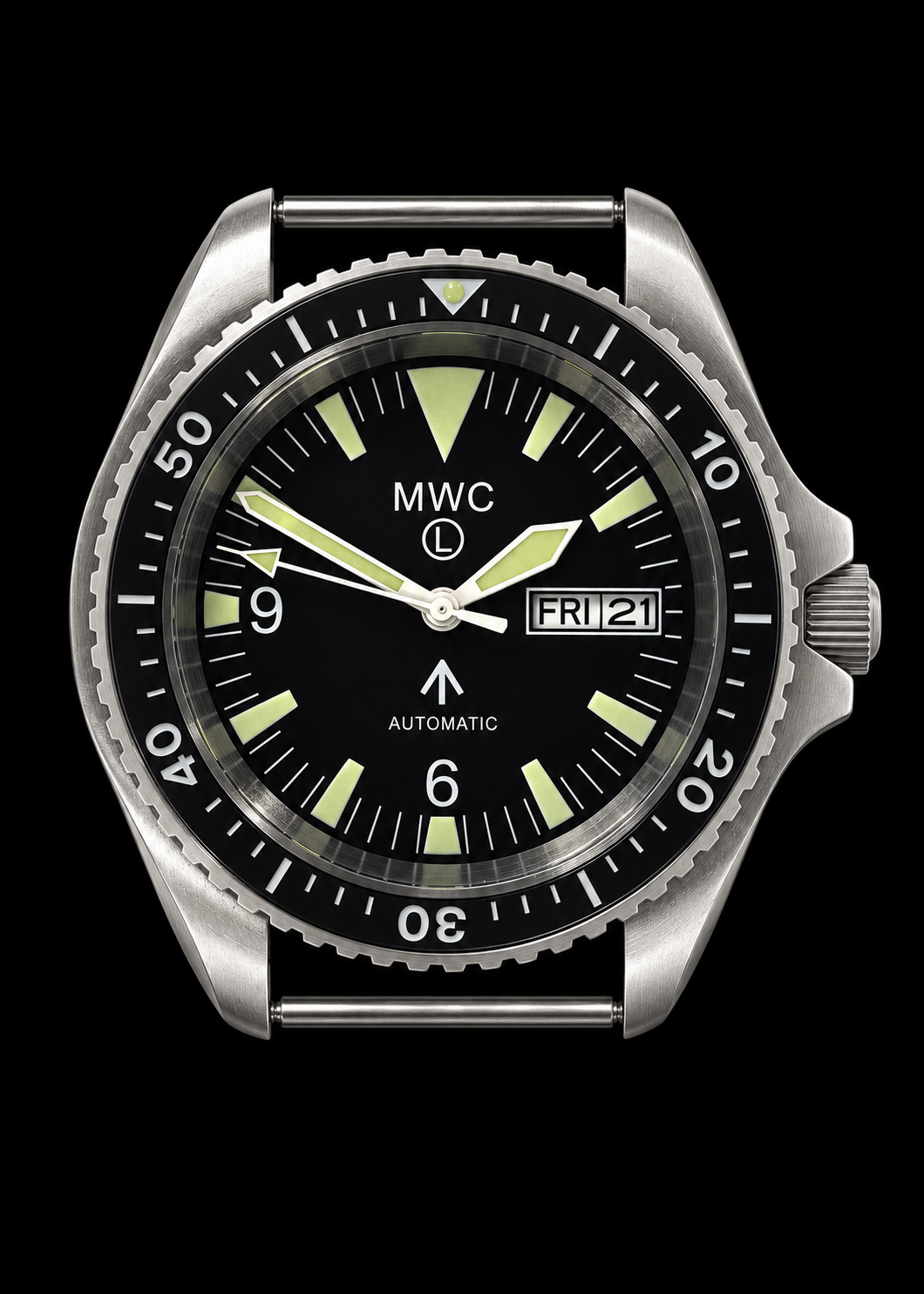 MWC 1999-2001 Pattern Automatic Day/Date Military Divers Watch with Stainless Steel Case and Sapphire Crystal
