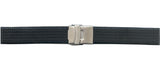 Black 18mm Heavy-Duty Silicone Deployment Watch Strap