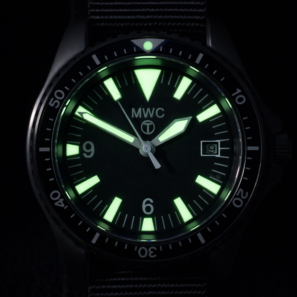 Current NATO Pattern Quartz Military Divers Watch with Sapphire Crystal and 10 Year Battery Life and Ceramic Bezel - NATO STOCK NUMBER NSN 6645-99-157-3496