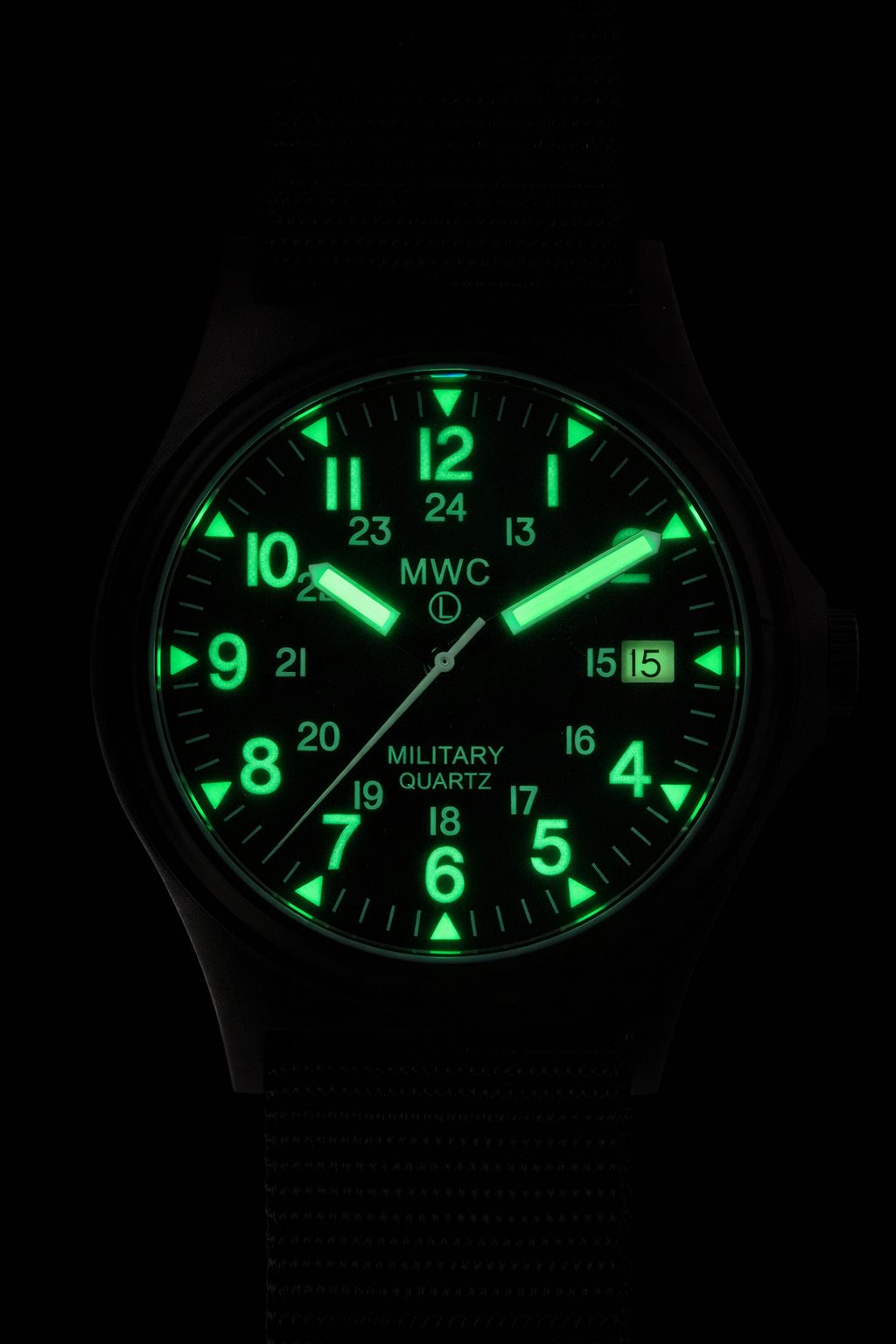 MWC G10 PVD 12/24 200m Water Resistant Military Watch, Fixed Strap Bars, Sapphire Crystal and 10 Year Battery Life