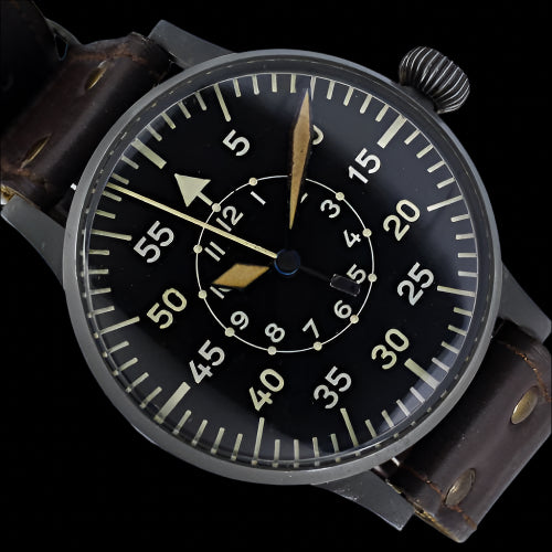 MWC Classic 46mm Limited Edition XL Luftwaffe Pattern Military Aviators Watch (Retro Dial Version) with Sapphire Crystal