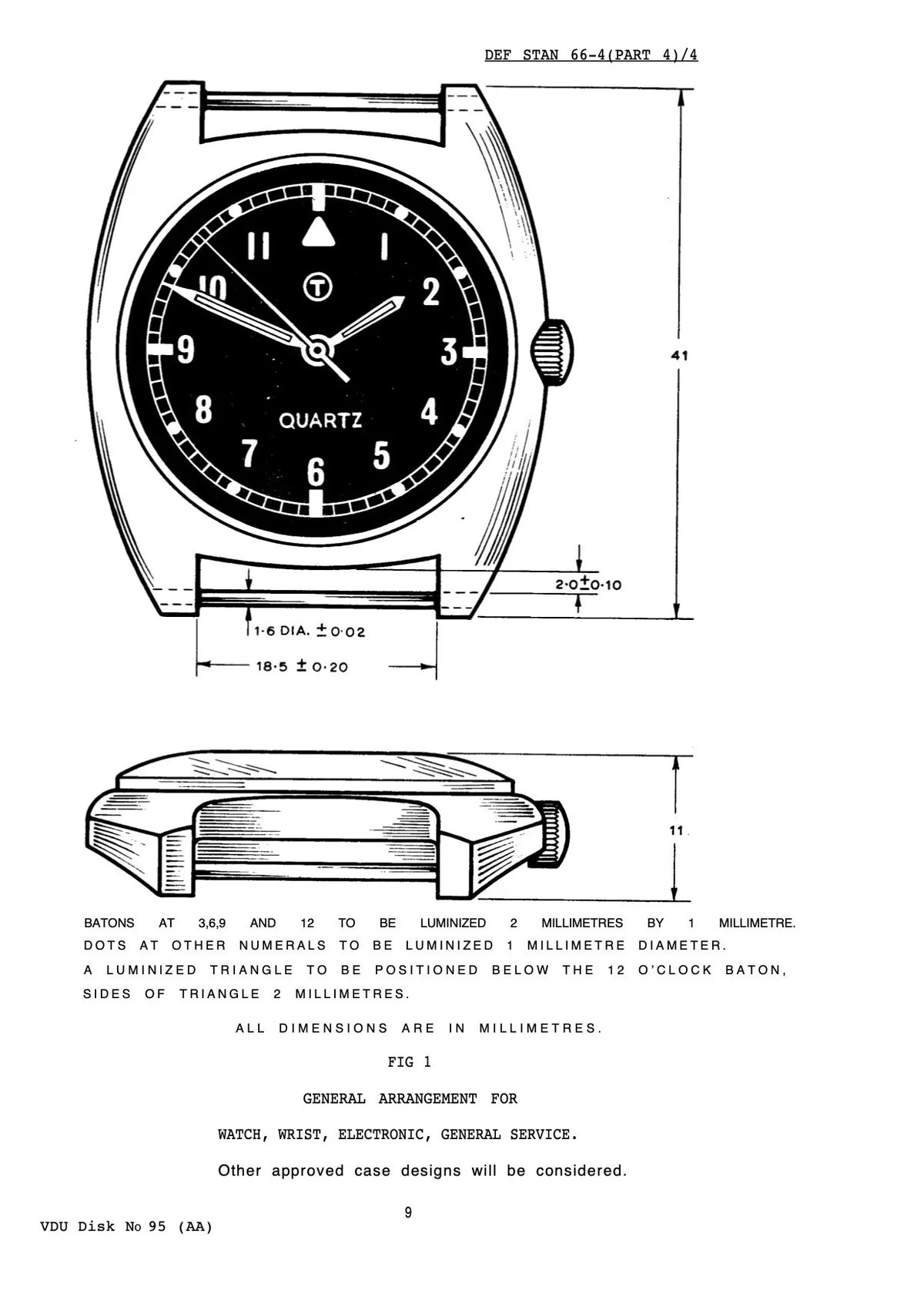MWC W10 1970s Pattern Hybrid Quartz/Mechanical Watch - NATO Stock Number 6645-99-541-5317