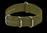 Army Green 18mm Retro Pattern Canvas One Piece Strap