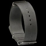 Single Pass 18mm Admiralty Grey NATO Military Watch Strap in Ballistic Nylon with Stainless Steel Fasteners