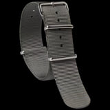 Single Pass 18mm Admiralty Grey NATO Military Watch Strap in Ballistic Nylon with Stainless Steel Fasteners