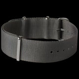 Single Pass 18mm Admiralty Grey NATO Military Watch Strap in Ballistic Nylon with Stainless Steel Fasteners