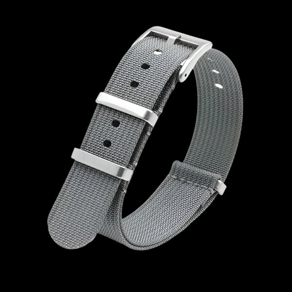 22mm Ribbed Grey NATO Military Watch Strap