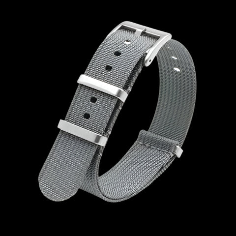 22mm Ribbed Grey NATO Military Watch Strap