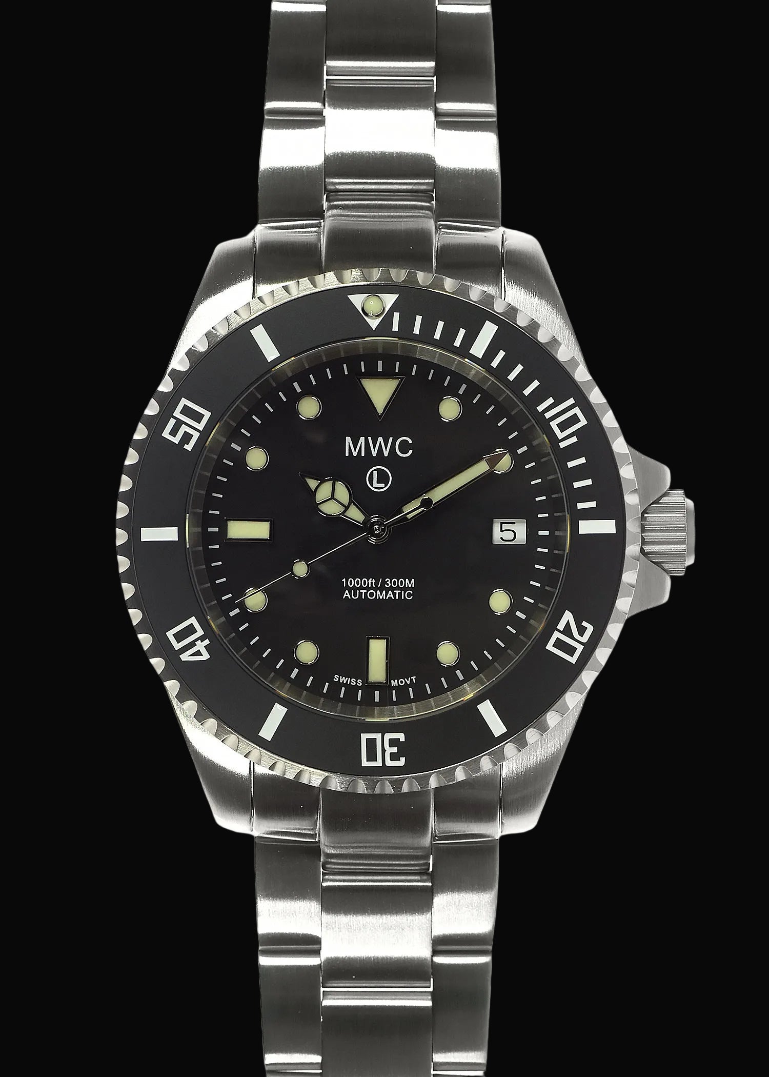 MWC Professional Military Diver 300m – Swiss Sellita SW200 Automatic, Sapphire Crystal, Ceramic Bezel & Steel Bracelet
