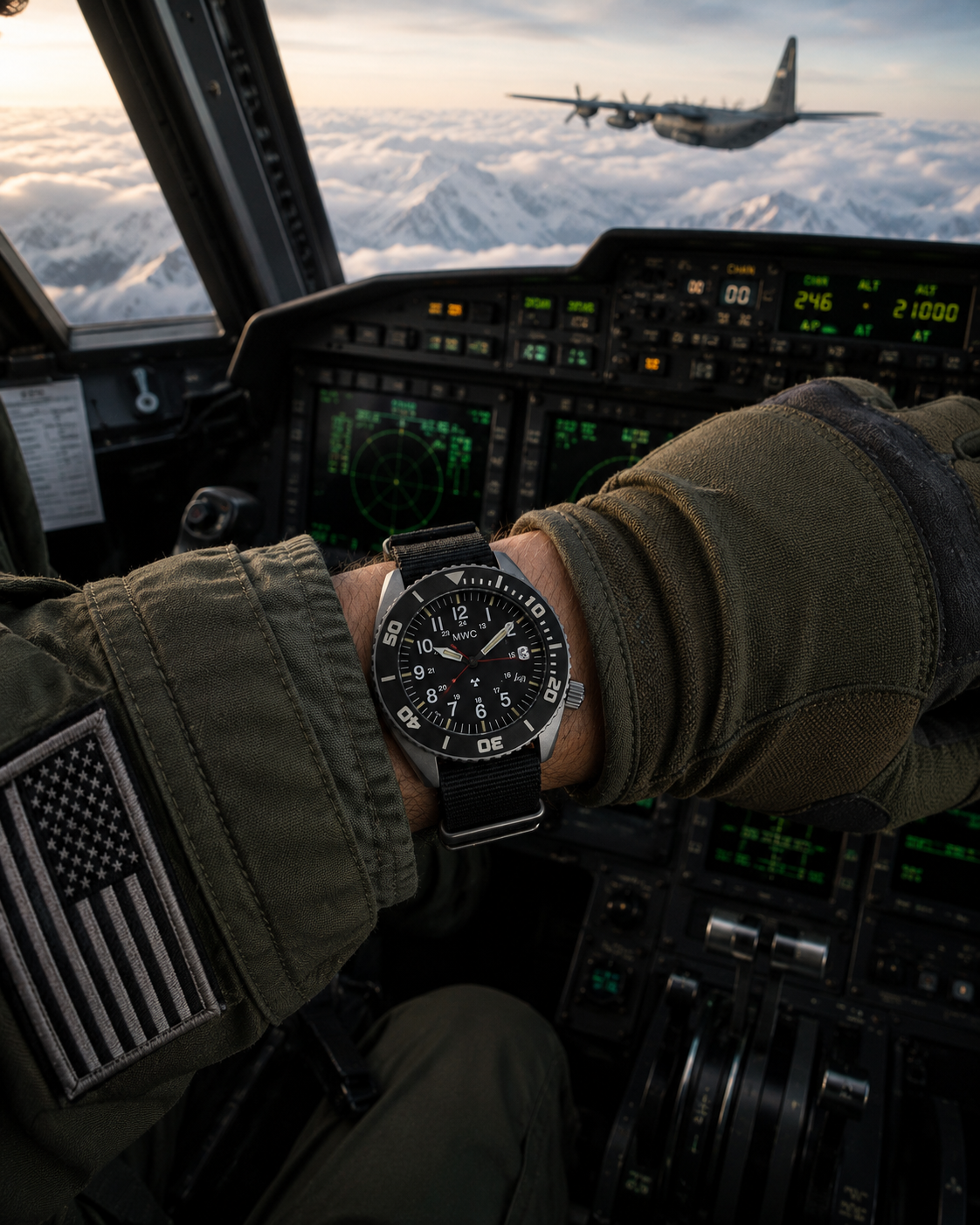 MWC "Depthmaster" 100atm / 3,280ft / 1000m Water Resistant Military Divers Watch in a Titanium Case with GTLS and Helium Valve (Automatic)