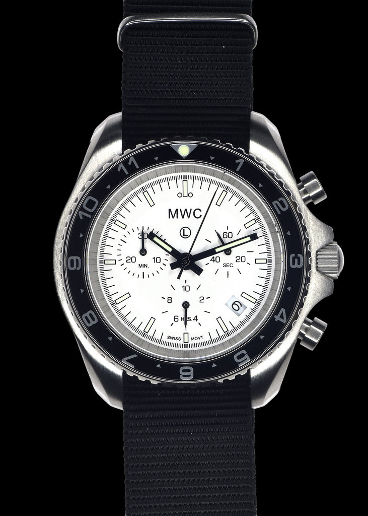 MWC NATO Pattern Stainless Steel Military Pilots Chronograph with Sapphire Crystal - 12 Hour GMT Bezel