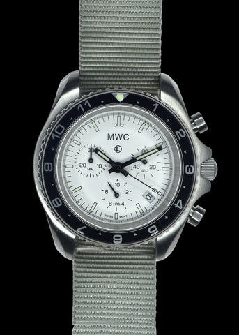 MWC NATO Pattern Stainless Steel Military Pilots Chronograph with Sapphire Crystal - 12 Hour GMT Bezel