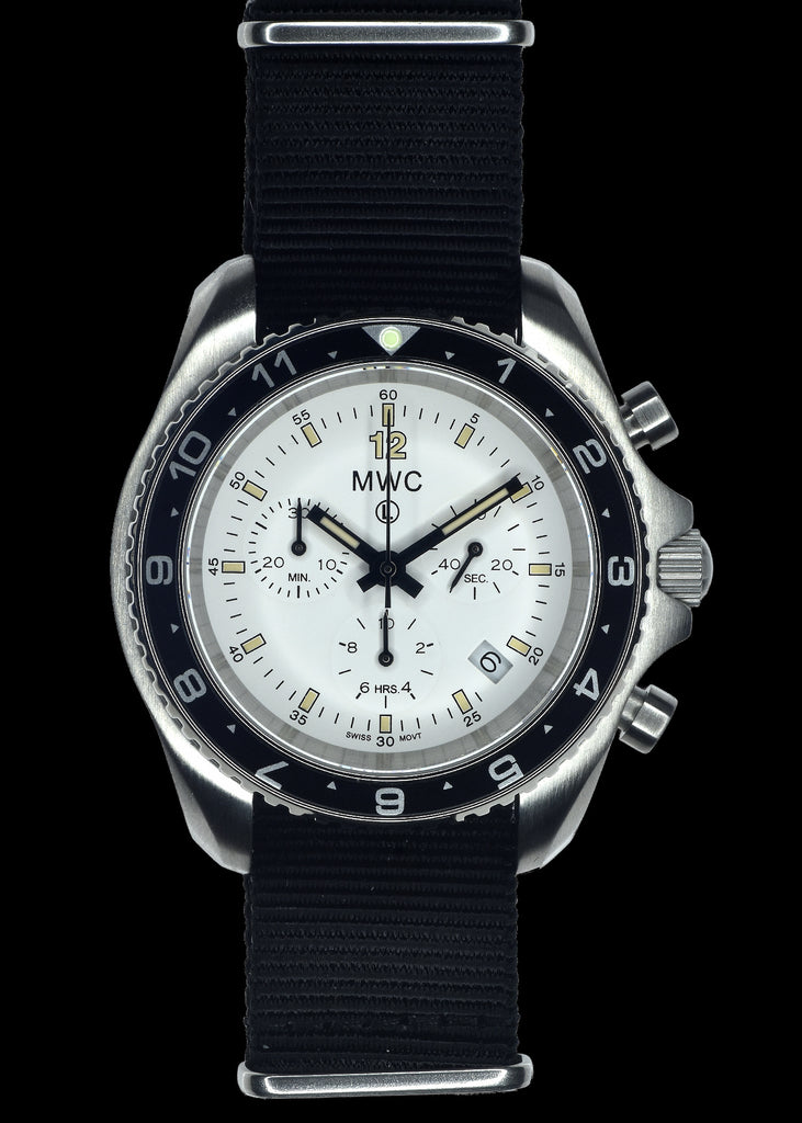 MWC NATO Pattern Stainless Steel Military Pilots Chronograph with Sapphire Crystal - 12 Hour GMT Bezel