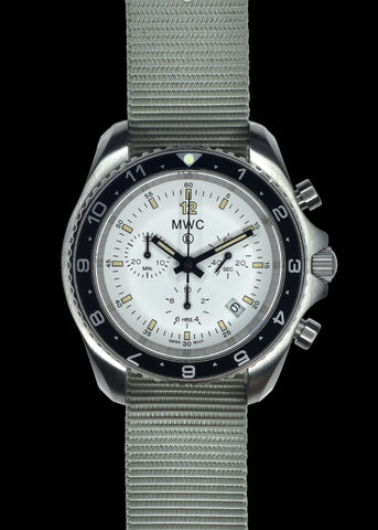 MWC NATO Pattern Stainless Steel Military Pilots Chronograph with Sapphire Crystal - 12 Hour GMT Bezel