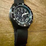 MWC NATO Pattern Stainless Steel Military Pilots Chronograph with Sapphire Crystal - 12 Hour GMT Bezel and GTLS/Tritium Illumination