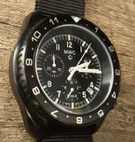 MWC NATO Pattern Stainless Steel Military Pilots Chronograph with Sapphire Crystal - 12 Hour GMT Bezel and GTLS/Tritium Illumination
