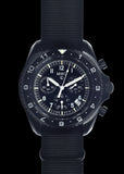 MWC NATO Pattern Stainless Steel Military Pilots Chronograph with Sapphire Crystal - 12 Hour Dial with GTLS/Tritium Illumination