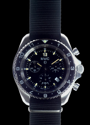 MWC NATO Pattern Stainless Steel Military Pilots Chronograph with Sapphire Crystal - 12 Hour Dial
