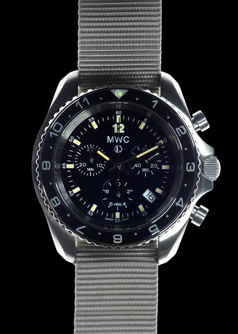 MWC NATO Pattern Stainless Steel Military Pilots Chronograph with Sapphire Crystal - 12 Hour Dial