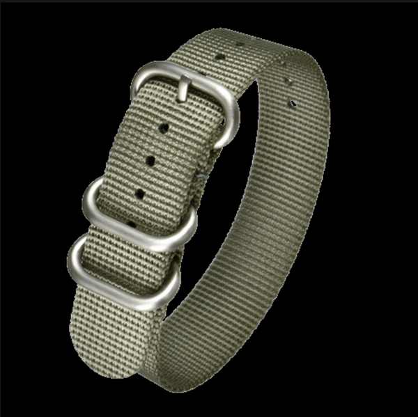 20mm Grey Ballistic Nylon Zulu Pattern Military Watch Strap