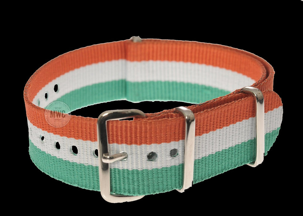 Ireland 20mm "Orange, White and Green" NATO Military Watch Strap