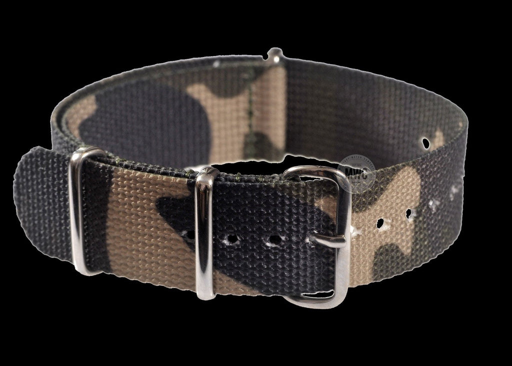 20mm Woodland Camouflage NATO Military Watch Strap