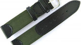 MWC 18mm Retro Leather and Fabric Combination Watch Strap